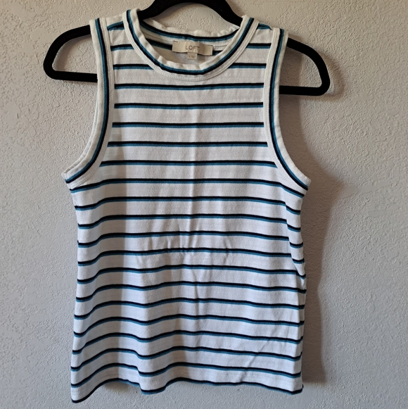 LOFT Tops - LOFT Striped Tank Top in Blue and White